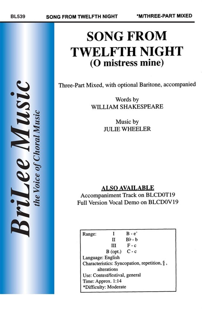Song From Twelfth Night (O Mistress Mine)
